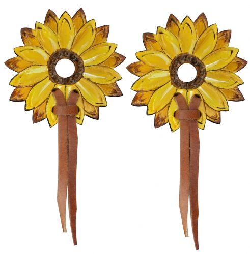 Showman hand painted sunflower leather bit guards